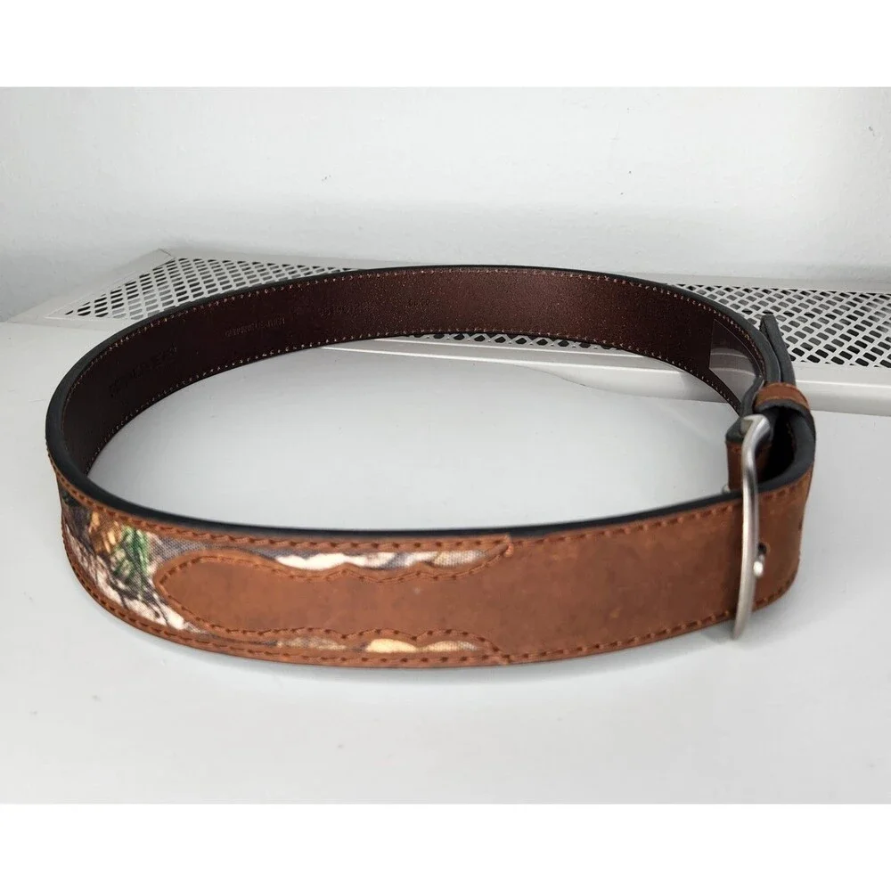 Realtree Genuine Leather Hunting Camoflauge Mens Size 36 Buckle Belt 95106-228